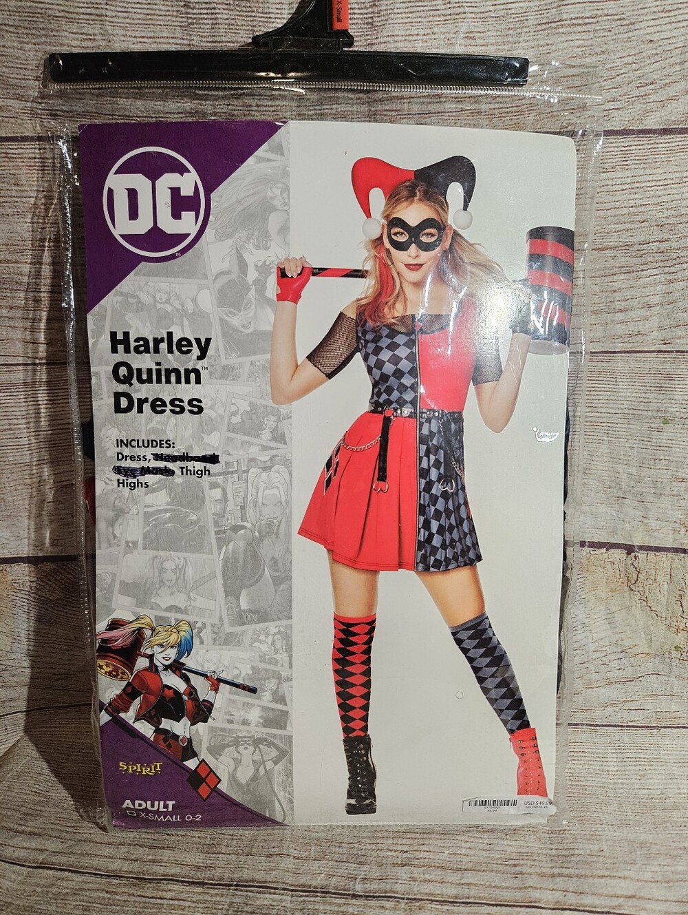 Dc comics Harley Quinn Halloween costume Dress And Thigh High Tights